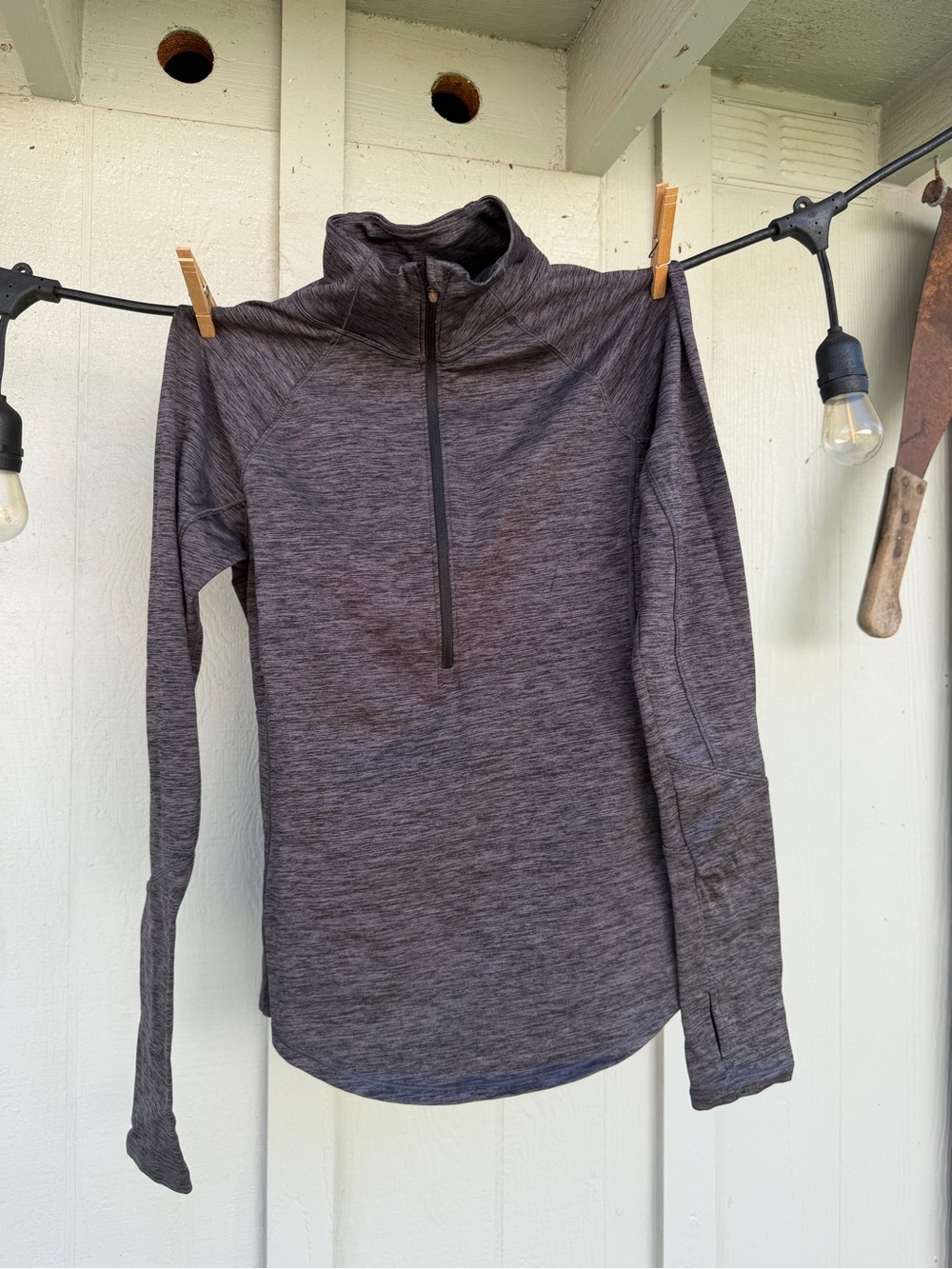Women’s Quarter-Zip Heathered Gray Performance Sweater
